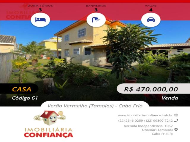 #61 - Casa para Venda em Cabo Frio - RJ